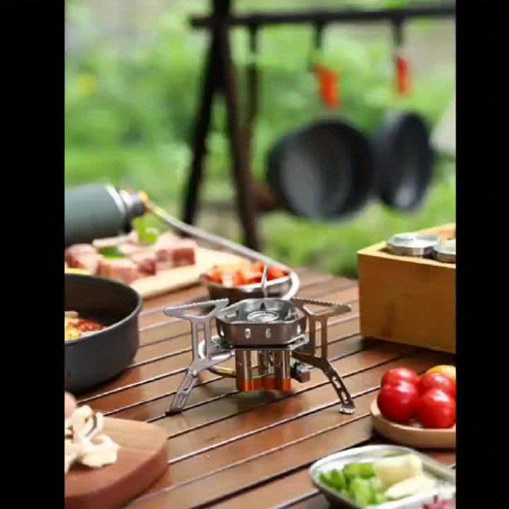 3500W/6800W Windproof Camping Stove, Camping Gas Stove Without Gas Canister Adapter, Fast Ignition, Suitcase Style, Portable Foldable Stove, Ideal for Outdoor Backpacking, Hiking and Picnic