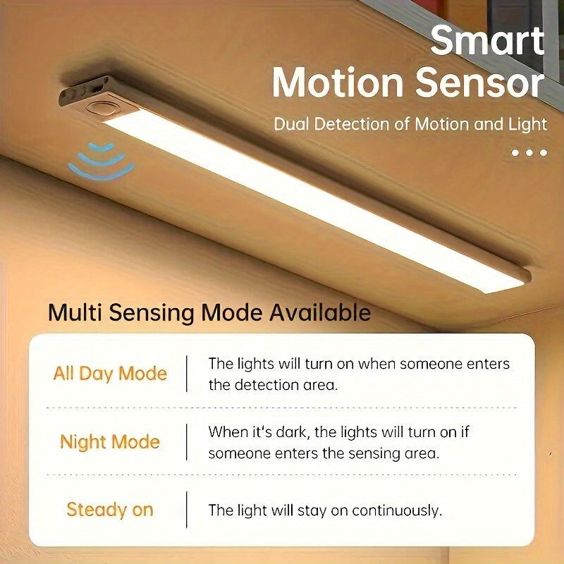 [Magnetic LED light] 2-pack rechargeable magnetic LED motion sensor light | wireless, adjustable brightness and color, cabinet light, wardrobe lighting, stylish modern design | available in 7.87in / 11.8in / 15.7in lengths