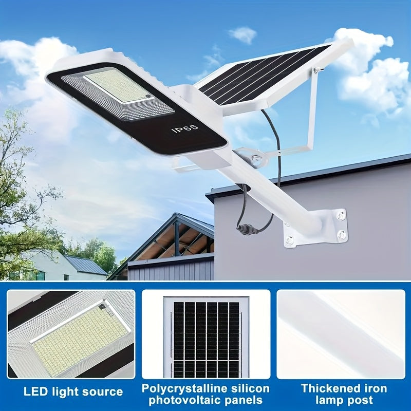 1/2/4 Pack Remote Control Solar Street Light, 6000mAh Waterproof IP65, 6500K Dimmable 345 LED Outdoor Solar Light Perfect for Garden, Patio, Garage, Courtyard, Walkway, Street, Easy and Simple Installation, Freely Combinable