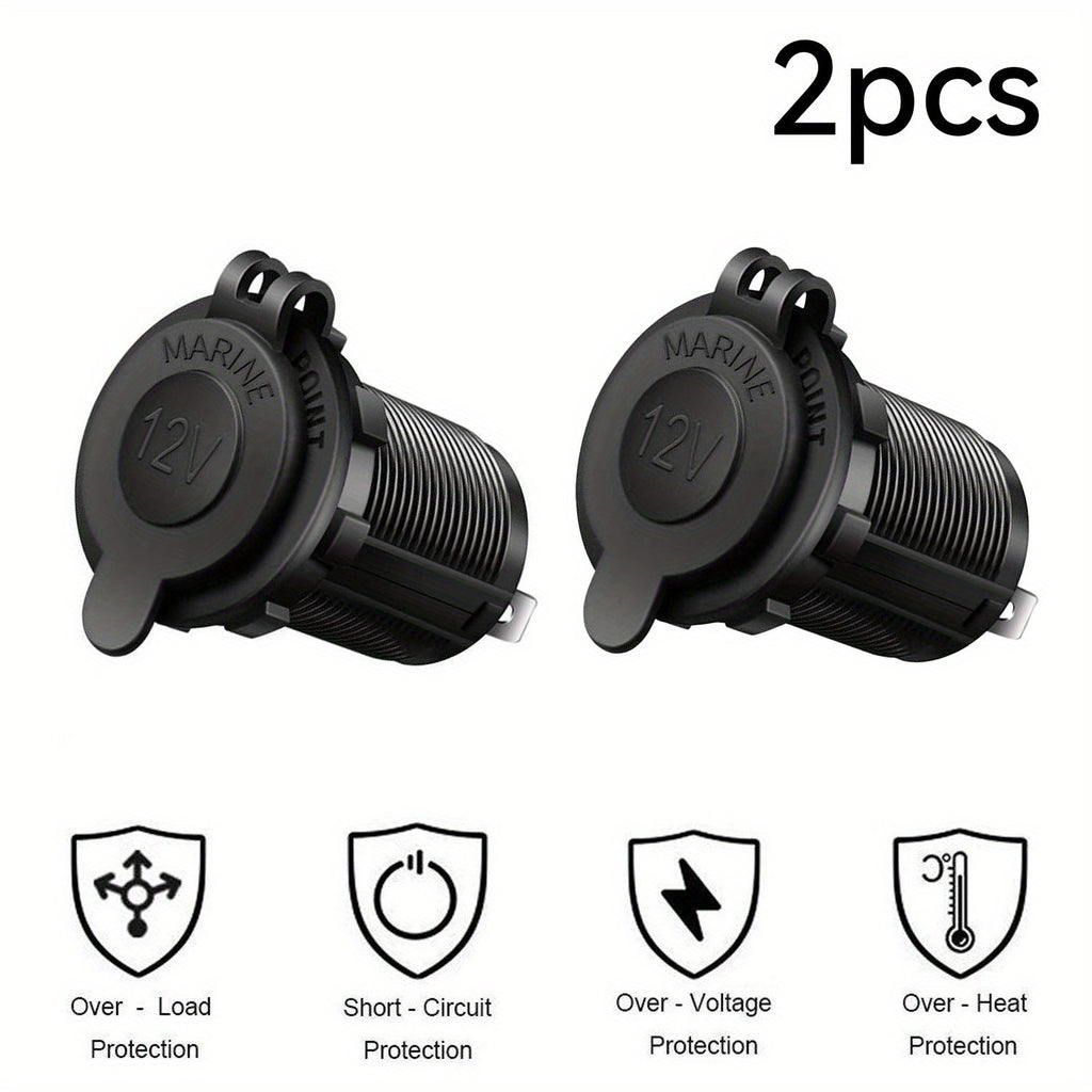 12V Power Adapter Socket for Car, Boat and Motorcycle, with Cigarette Lighter Splitter and Extra Features, Battery Not Included