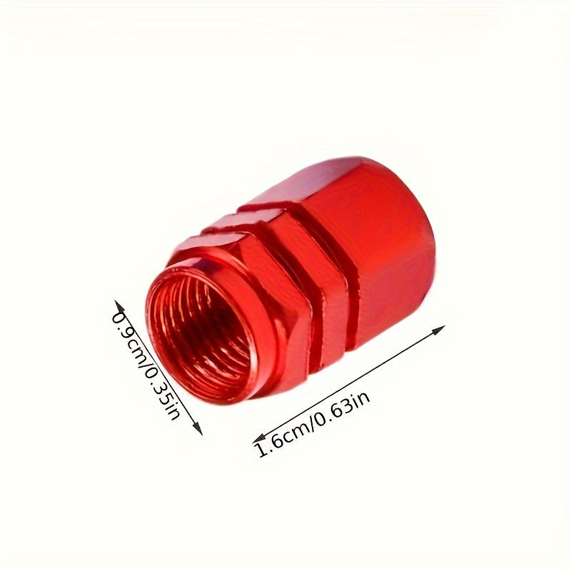8-Pack Hexagon Tire Valve Stem Caps – Aluminum Alloy Dust Covers with Rubber O-Ring Seal