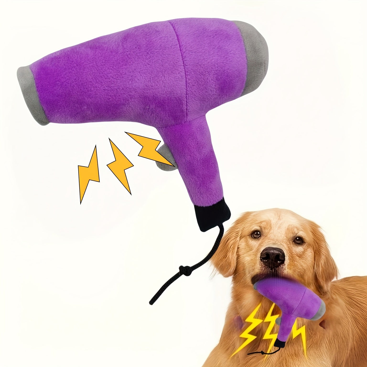 沙龙造型吹风机造型宠物发声玩具 三色可选