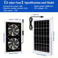 15W Solar Panel Exhaust Fan, High Airflow, with Backup Shutter, Ideal for Greenhouses, Attics, Chicken Coops, Garages and Basements