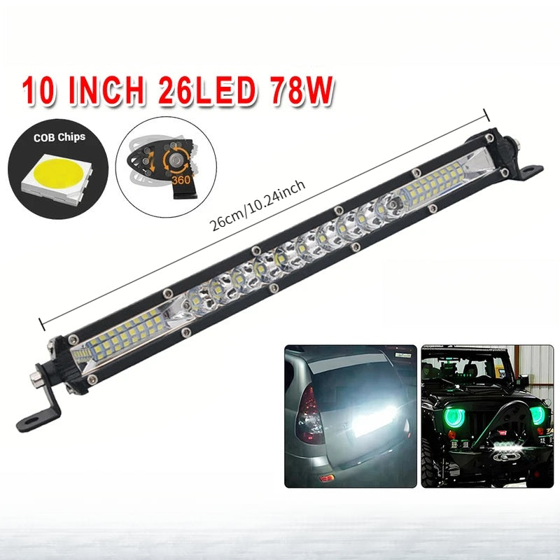 26 Inch LED Light Bar, Work Roof Light, Flood & Spot Dual Mode Driving Light, Suitable for Jeep, Truck, Trailer, 4WD Off-Road Vehicle