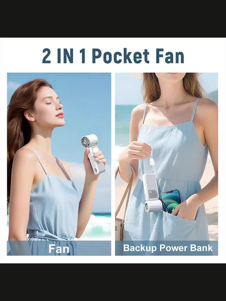 This Is a Compact 2-In-1 Handheld Fan And Power Bank with a Capacity of 4000Mah, Capable of Phones Once. It Features a Quiet Yet Powerful Airflow, Is USB Rechargeable, And Includes an LED Display. It'S an Essential Item for Summer