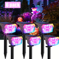 6-Piece Solar Spotlight Outdoor IP65 Waterproof, 9 Lighting Modes RGB Color Changing, Solar Landscape Spotlight 63 LED Warm White Light Courtyard Light – Perfect Choice for Halloween Christmas Decoration