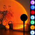 Colorful LED Sunset Lamp, 7 Colors Adjustable, USB Plug-and-Play, 360° Rotation, Sunset Light, Twilight Atmosphere Light, Suitable for Walls, Ceilings, Background Walls, Mini Portable, Great for Festivals, Parties, Gatherings