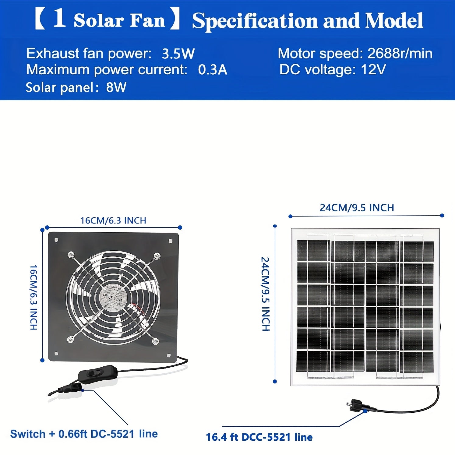 Solar Fan, Solar Exhaust Fan / Greenhouse Solar Fan / Solar Fan for Attic, Shed, Barn, Chicken Coop and Dog House (15W Solar Panel + 2Pcs Solar Exhaust Fan)