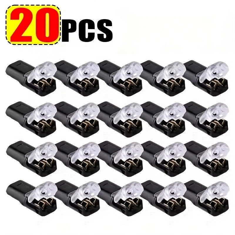 10/20/50pcs Wire Insertion Connector with Lock Catch - Pluggable LED Wire Connector, 2-Pin 2-Way Wire Connector, AWG 18-22, No Wire Stripping Required
