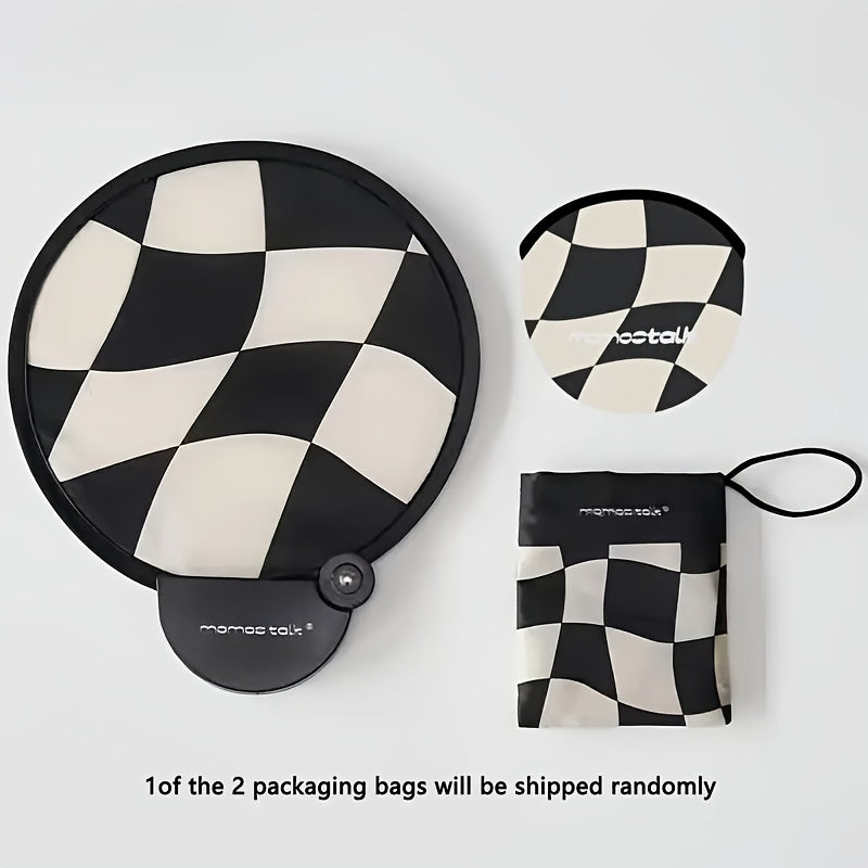 Portable Handheld Folding Fan with Storage Bag, Compact Easy to Carry Manual Operated Fan, Essential for Summer Outdoor Activities Beach Party Travel