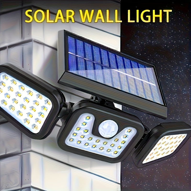 LED Outdoor Solar Street Light, Garden Wall Light with 3 Modes and Sensor – Perfect for Courtyards, Stadiums, Playgrounds, Hotels, Gardens, Garages, Backyards, Patios and Pathways, Solar Light with Panel, Solar Sensor Light, Solar Light