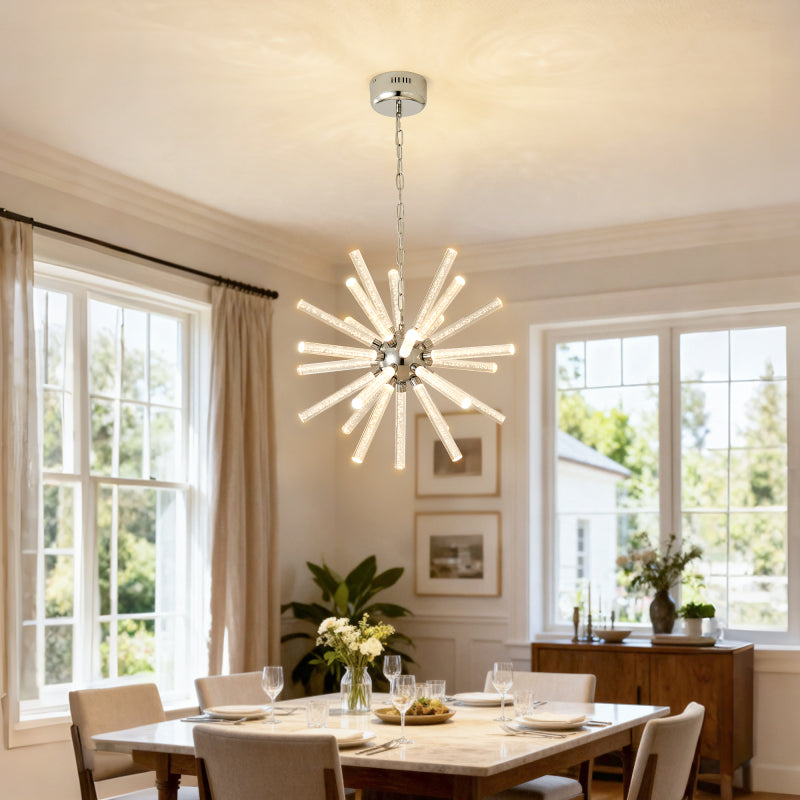 24-light bubble column pendant light, adjustable hanging lamp, living room dining room decorative light, hotel project lighting fixture