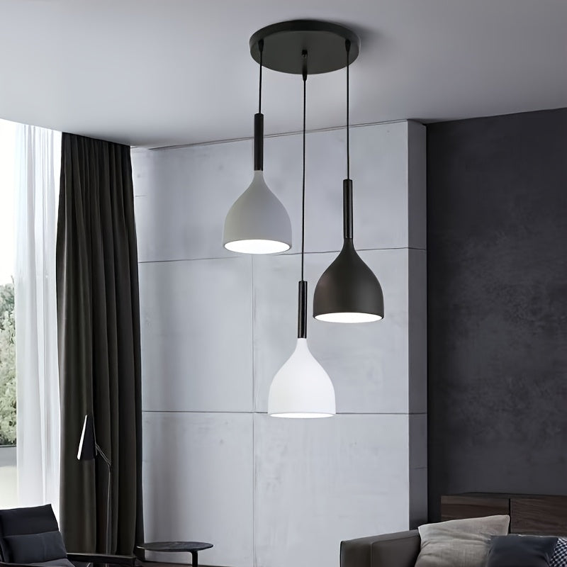 Modern Scandinavian Minimalist Pendant Light, Creative Ceiling Light, 3 Pendant Lights for Dining Room, Modern Hanging Pendant Light for Living Room, Entryway, Kitchen Island, Hallway, Bedroom (Bulb Not Included)