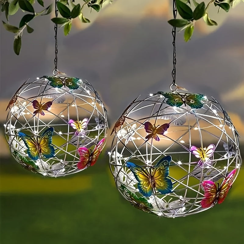 Solar Outdoor Butterfly Ball Light Small Butterfly Style Old
