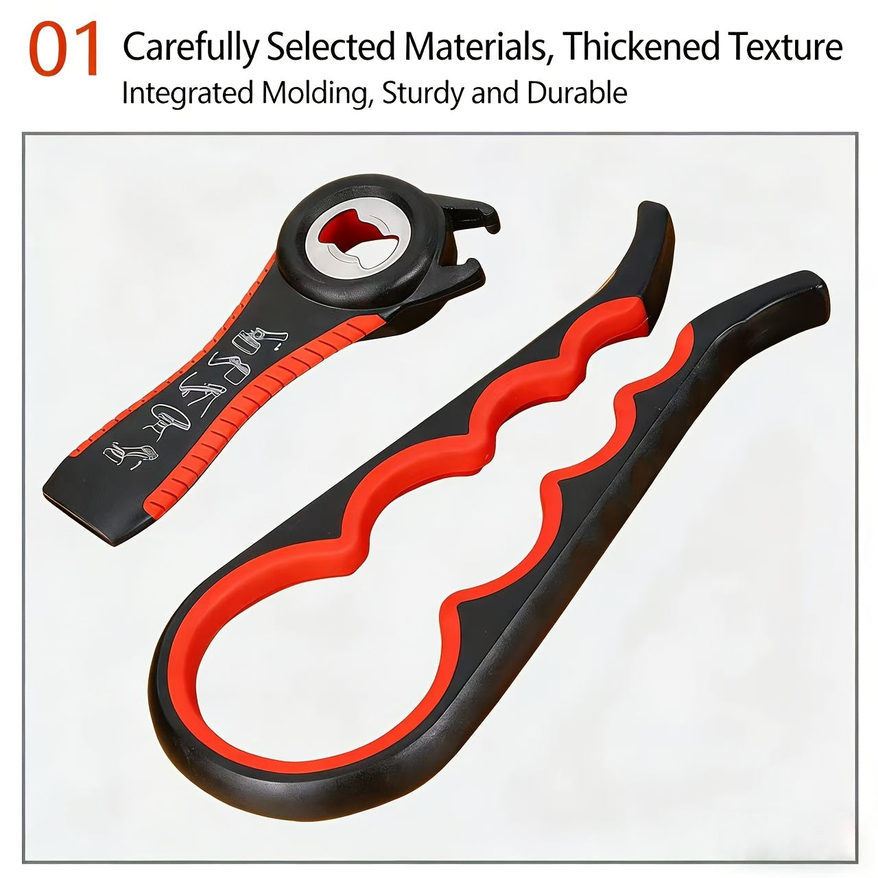 9-in-1 Multifunctional Bottle Opener Set – Ergonomic Non-Slip Rubber Grip Can Opener Kit, Effort-Saving Lid Opener Tool Designed for Weak Hands, Seniors & Arthritis Sufferers