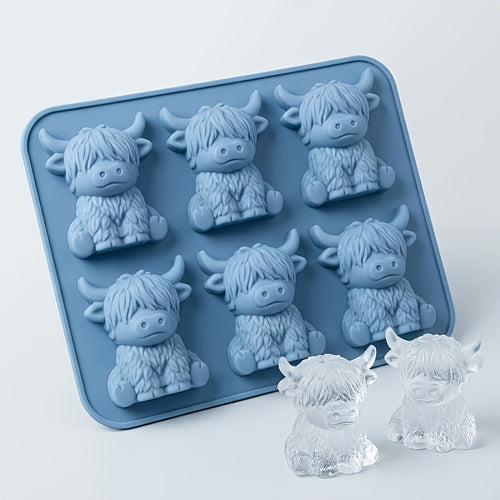 1/2Pcs Mini Highland Cow Ice Cube Mold – Cute 3D Ice Cubes, Perfect for Drinks, Parties and Gifts