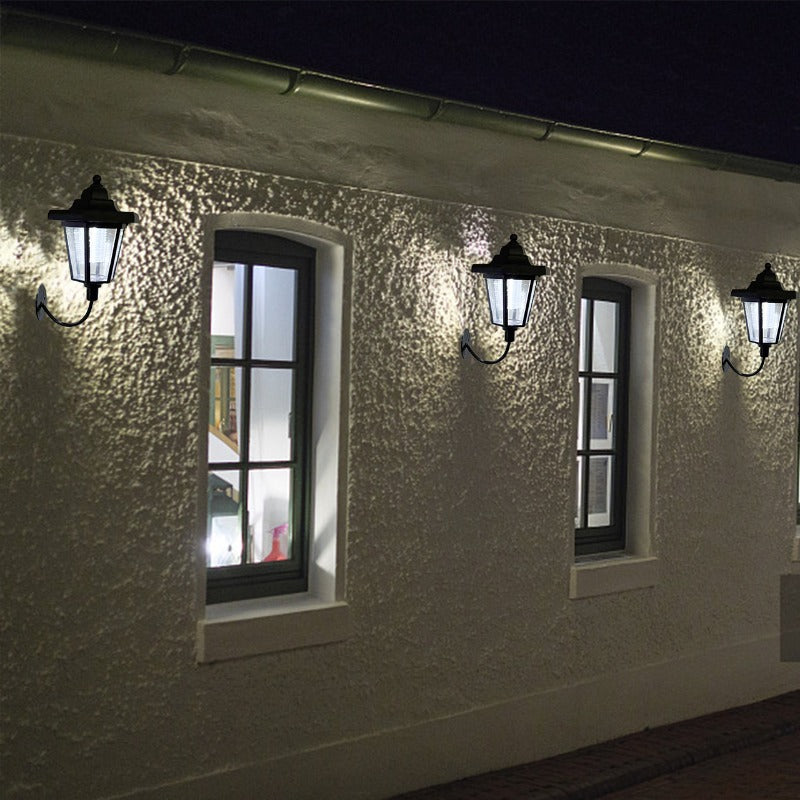 2-Piece Hexagonal Solar Light Outdoor LED Solar Wall Light LED Wall Light Vintage Lantern Garden Christmas Garden Decoration Outdoor Solar Street Light
