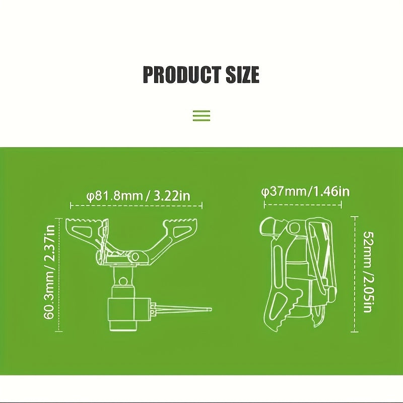 Ultra-Light Titanium Alloy Micro Portable Picnic Camping Gas Stove, Ideal for Outdoor Patio BBQ, 25g Ultra-Light Burner