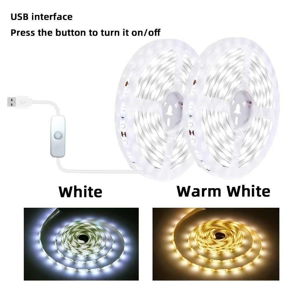 LED灯条，5V USB供电 501按钮开关，3000K/6000K柔性照明，按钮控制，装饰LED灯 | 时尚LED灯条 | USB供电灯 | 卧室装饰灯