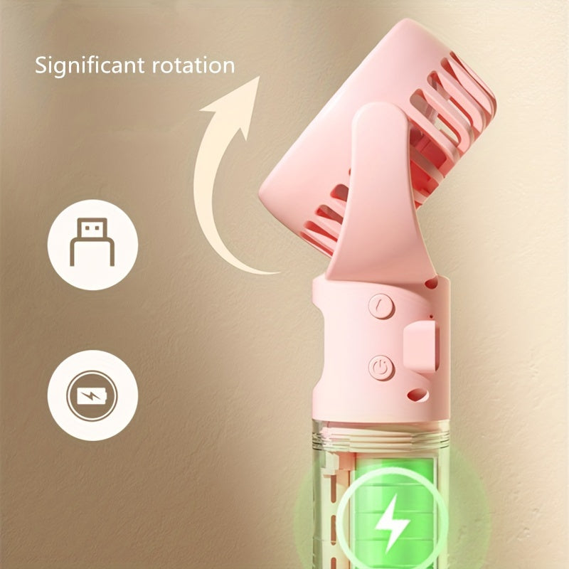 Handheld Spray Fan Desktop Humidifying Fan, Outdoor Portable Mist Cooling Mini Fan with 4 Speed Adjustment