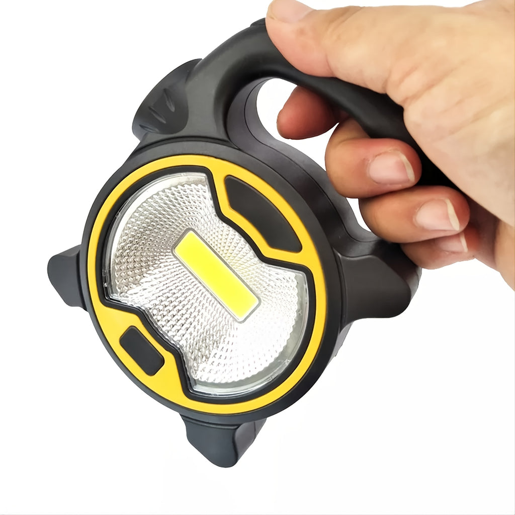 1 LED COB Flashlight Lantern, AA Battery Powered Floodlight + Side Flashlight, Mini Portable COB Light Work Light (Batteries Not Included)
