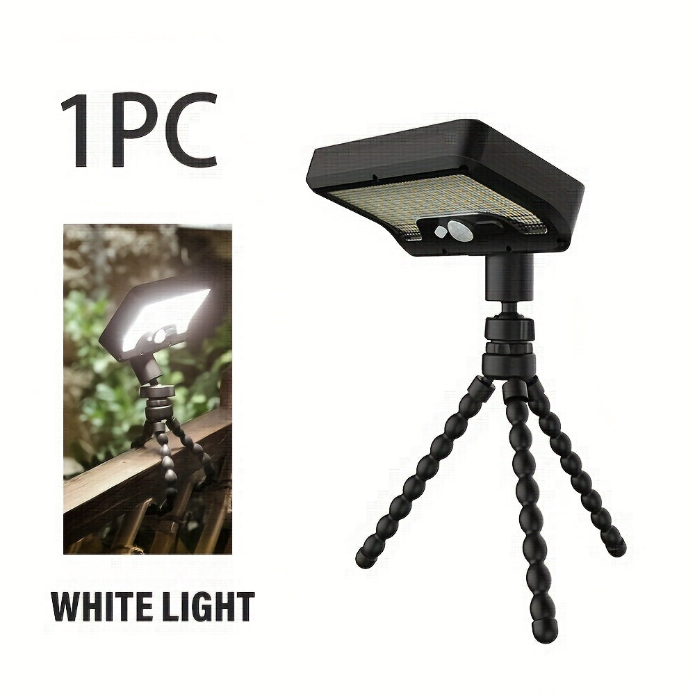 1PC Commercial Street Solar Motion Sensor Light, Solar Wall Light with Foldable Flexible Bracket, 92LED Street Light, 3 Modes Auto On/Off, Perfect for Outdoor Tree Branches, Tents, Camping, Tabletops, Walls, Streets, Garden Security Lighting