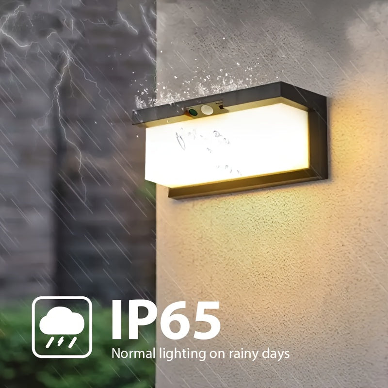 Solar Outdoor Light Sensor Solar Security Light 3-Level Dimming Mode Solar Wall Light Suitable for Garden Fence Courtyard Patio