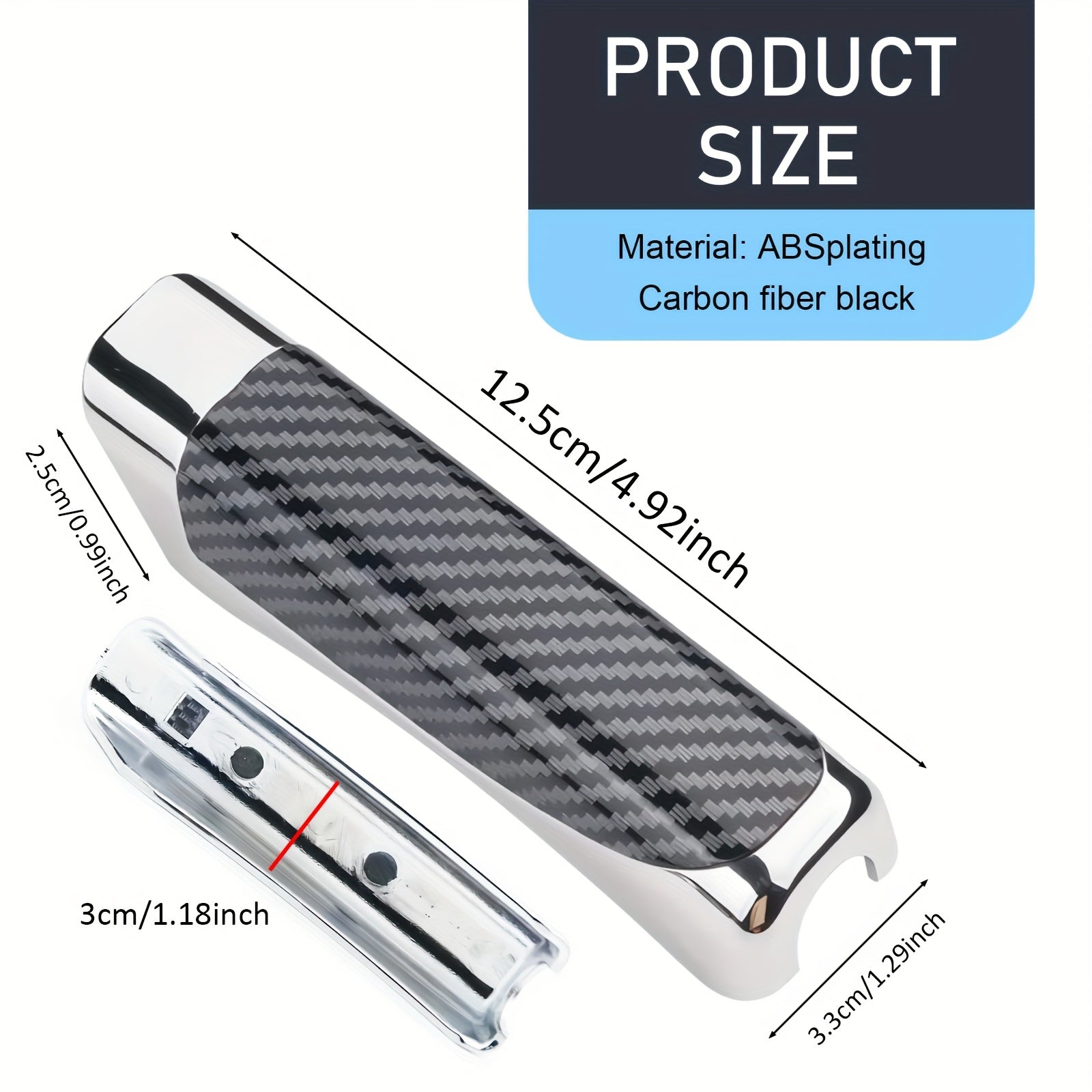 Universal Handbrake Cover, ABS Plastic Material, Carbon Fiber Look Design, Aimed at Enhancing SUV Interior, Compatible with Multiple Car Models