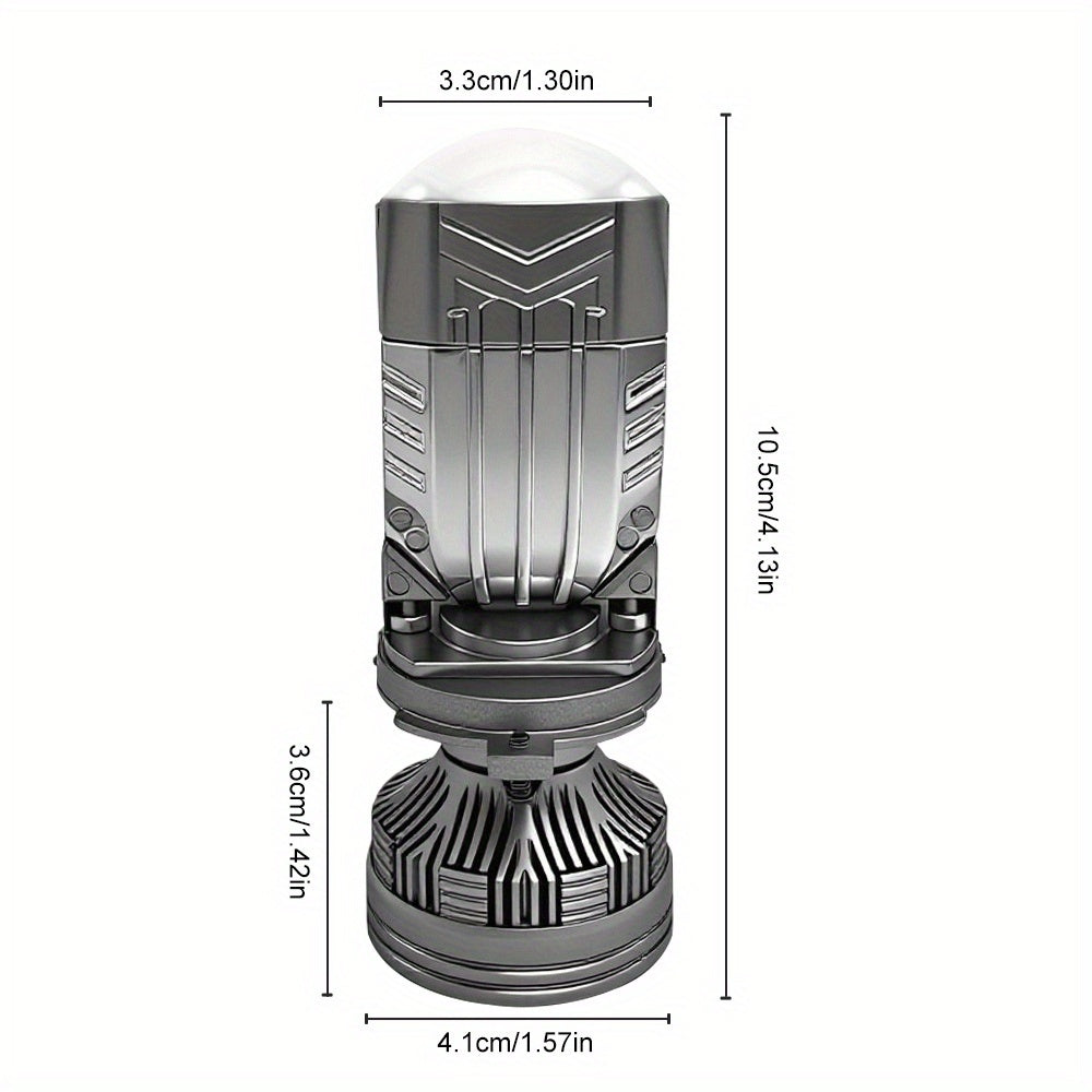 2个LED H4 LED大灯迷你透镜LED 52000流明 H4/9003/HB2-QD086汽车灯高低光束Canbus 9570 CSP芯片LED灯泡12V，摩托车前灯7000K白色，无电池