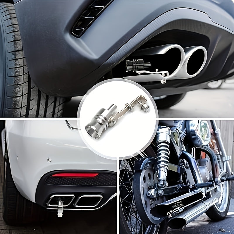 3pcs/6pcs Universal Turbo Whistle Exhaust Pipe Simulator, Aluminum Alloy Exhaust Valve Noise Generator, Suitable for Motorcycles, Trucks, Sedans, SUVs - Car Modification Accessories, Halloween Prank Prop, Christmas Gift