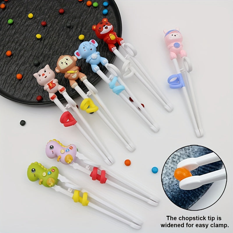 Toddler Dinosaur-Shaped Training Chopsticks - Reusable, Colorful Learning Aid