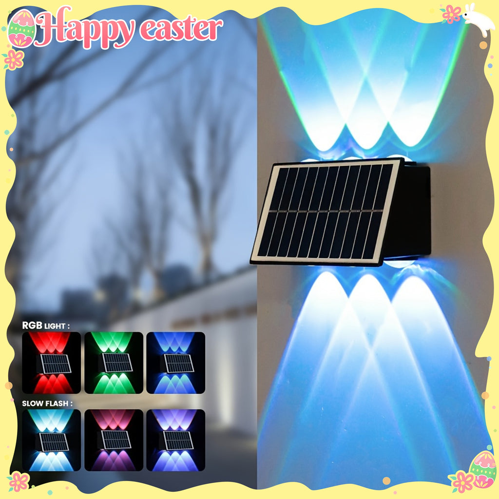 One-Piece Solar Wall Light, Colorful Wall Light, Outdoor Wall Light, Wall Washer Light, Ambient Light, Outdoor Courtyard Light, Suitable for Courtyard, Villa, Exterior Wall, Balcony, Outdoor Decorative Light