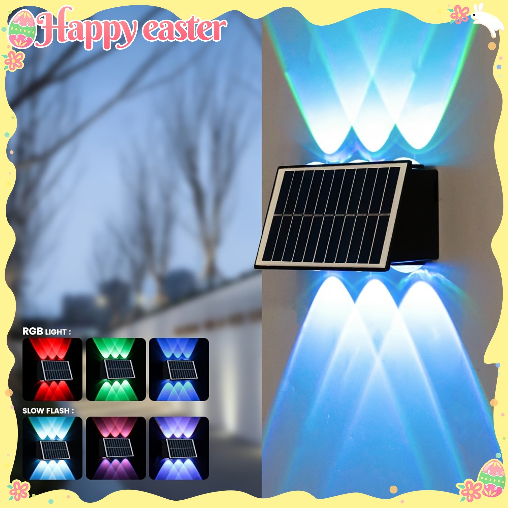 One-Piece Solar Wall Light, Colorful Wall Light, Outdoor Wall Light, Wall Washer Light, Ambient Light, Outdoor Courtyard Light, Suitable for Courtyard, Villa, Exterior Wall, Balcony, Outdoor Decorative Light