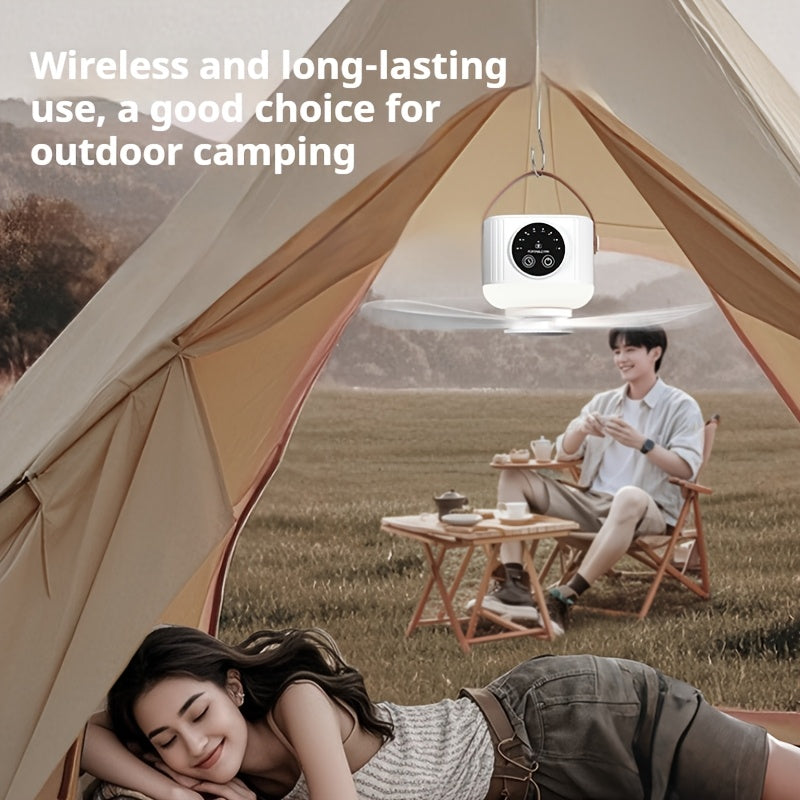 2-in-1 USB Fan & Camping Light, Portable Outdoor Fan, Large Capacity Battery Powered, Mini Camping Ceiling Fan, 1pcs