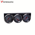New Mechanical 3-in-1 Gauge Set (Chrome Silver Iron Frame + White Dial, Voltage 8-16V + Water Temp 150-270°F + Oil Pressure 0-100Psi), Battery Not Included