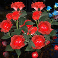 1/2-Piece Solar 6 Red Rose Lights, Simulated Flower Light, Rose Lawn Light, Night Light Landscape Garden Suitable for Courtyard Outdoor Lawn Decorative Light Home Decoration Flower Christmas, Halloween, Mother's Day, Valentine's Day