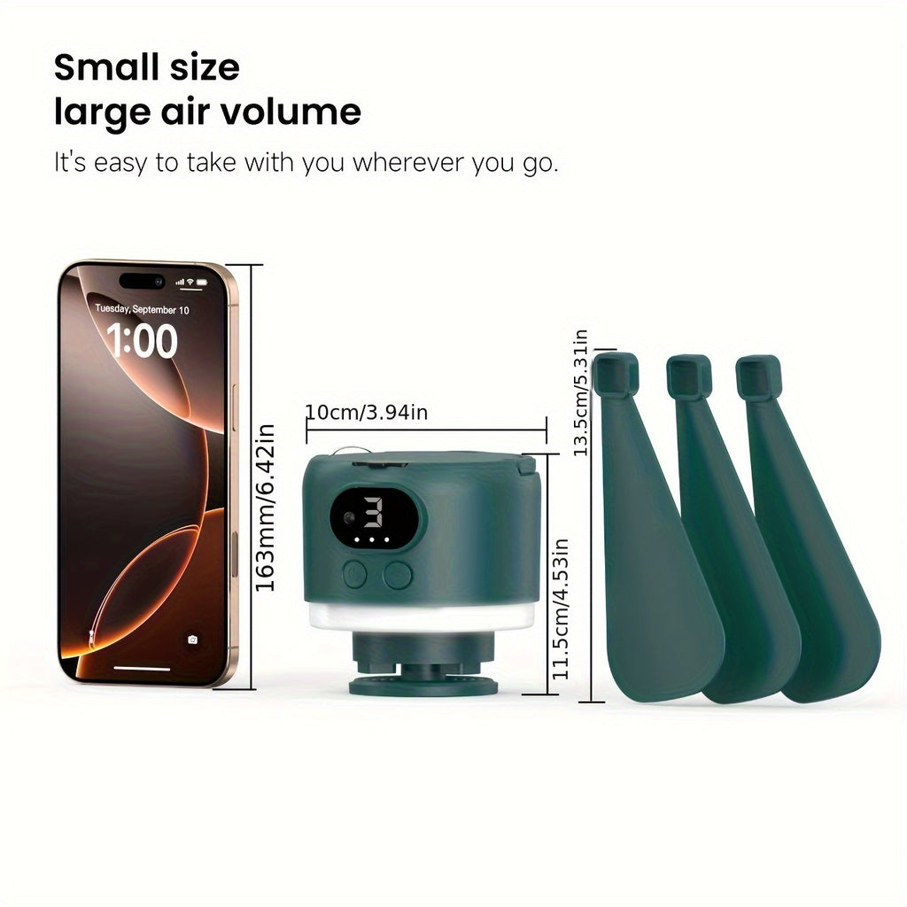 Portable USB Rechargeable Fan with LED Night Light - 10400mAh Battery, Powerful Wind with Remote Control, Ideal for Camping, Dorm, Outdoor Tent & RV Kitchen, Outdoor Cooling | Modern Fan Design | Multi-Function Gadget, Portable Fan