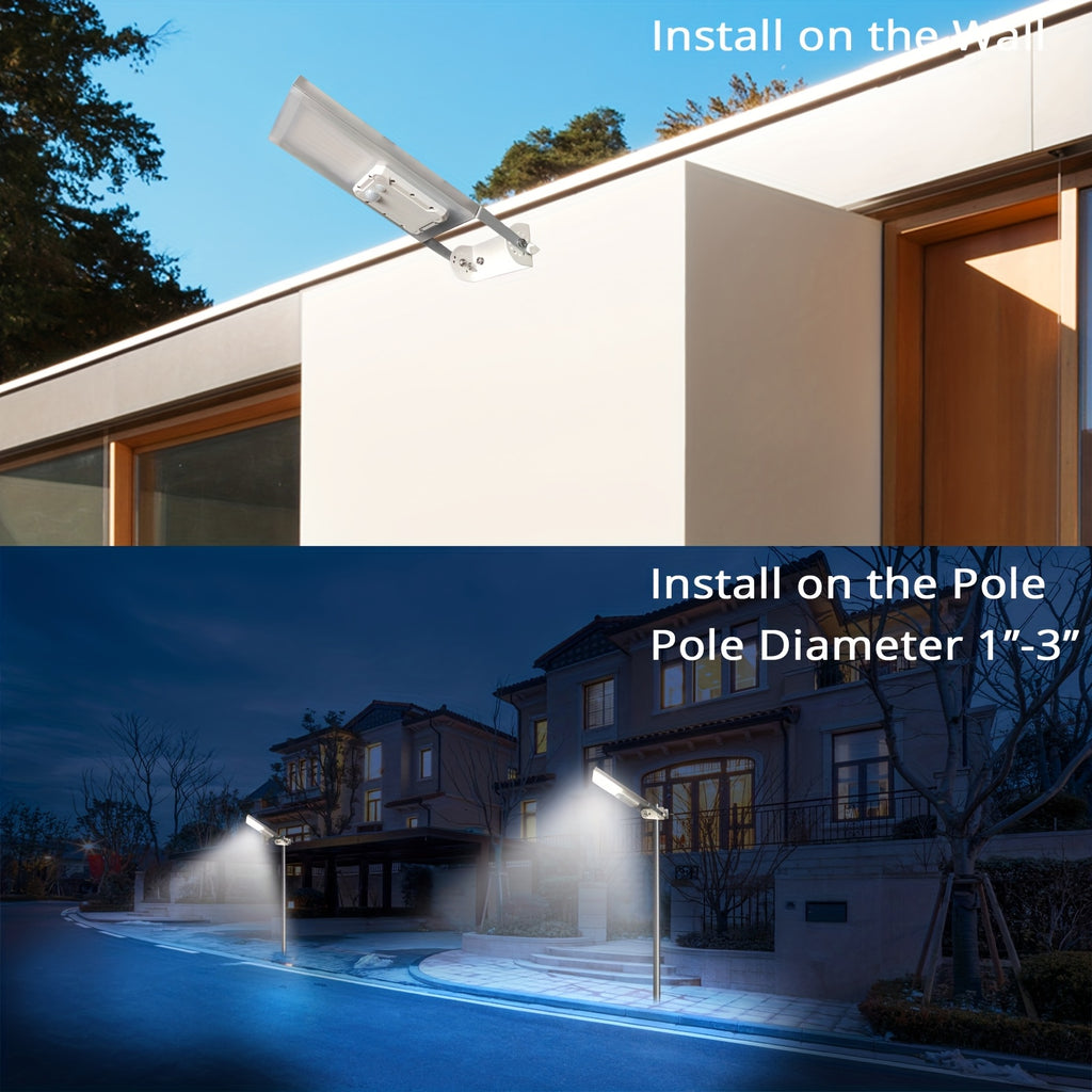 1 Solar Outdoor Street Light IP65 Waterproof 30LED Wall-Mounted Metal Sensor with 3 Lighting Modes, Automatic Dusk to Dawn, Perfect for Garden Light, Deck, Patio, Pathway, Garage, Parking Lot