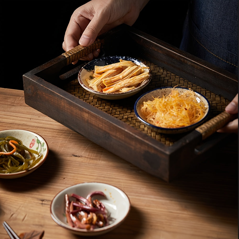 6-Piece Japanese Vintage Ceramic Small Plate Set – Round Porcelain Seasoning Dish, Sauce Dish, Snack Plate – Hot Pot Condiment Tray Set – Perfect for Home Kitchen, Western Restaurant Parties & Other Uses