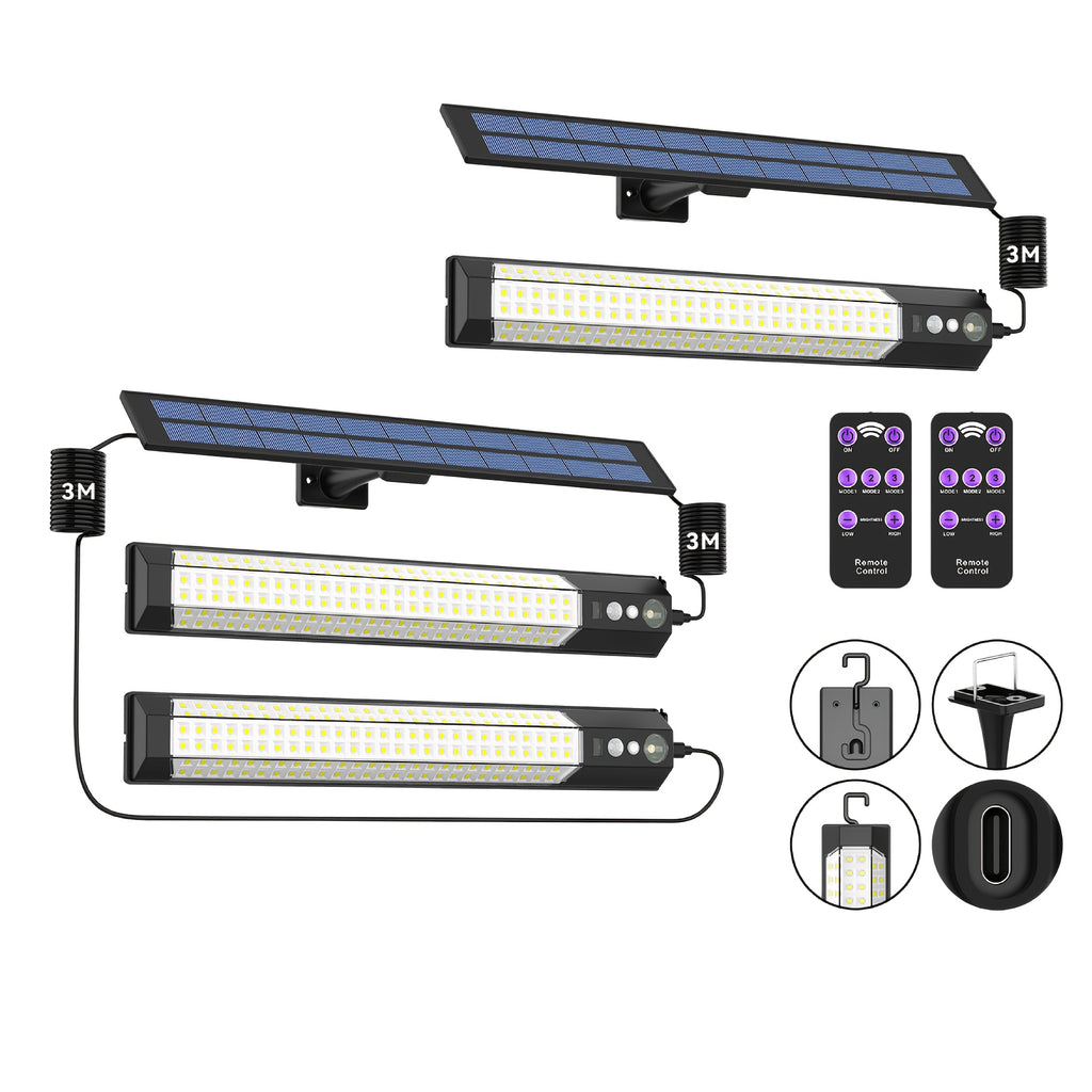MYSLDR-1 Pack - 196/96 LED Solar Street Light Outdoor IP65 with Motion Sensor Dusk-to-Dawn High Brightness Commercial & Courtyard Security Light, Auto On/Off, Motion Sensor, Outdoor, Garden, Patio, Yard, Pathway Landscape