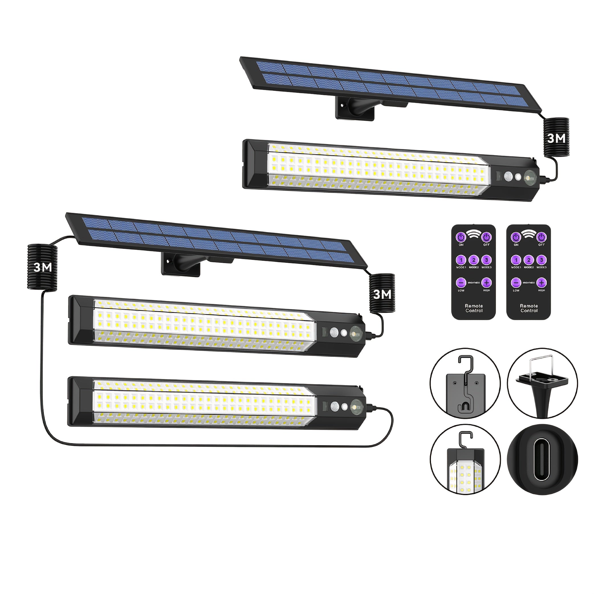 MYSLDR-1 Pack - 196/96 LED Solar Street Light Outdoor IP65 with Motion Sensor Dusk-to-Dawn High Brightness Commercial & Courtyard Security Light, Auto On/Off, Motion Sensor, Outdoor, Garden, Patio, Yard, Pathway Landscape