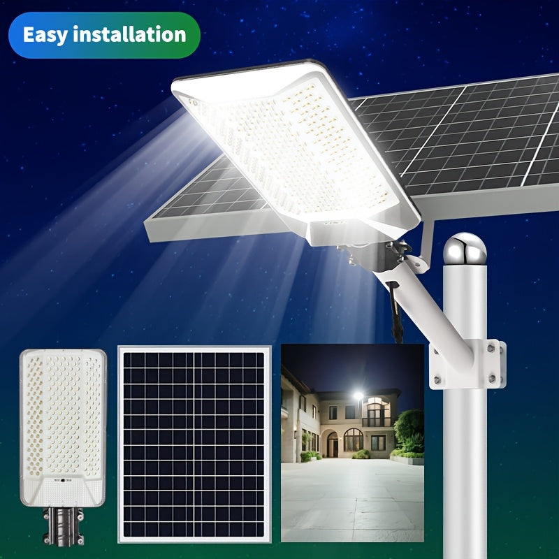 High Brightness Curved Surface Solar Light, Large Lens-Shaped Beads, Wide Angle Illumination, Wider Lighting Area, Remote Control, Equipped with Remote Control, Smart Light Control Outdoor LED Street Light