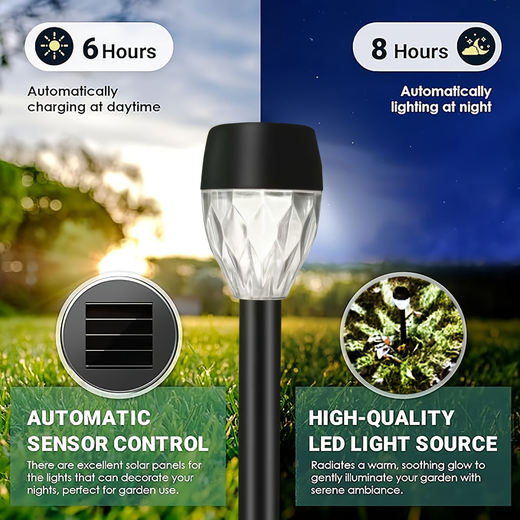 A Set of Twelve Diamond-Shaped Solar Lights, Suitable for Outdoor Use, Suitable for Various Environments and Conditions, with High Efficiency and Design