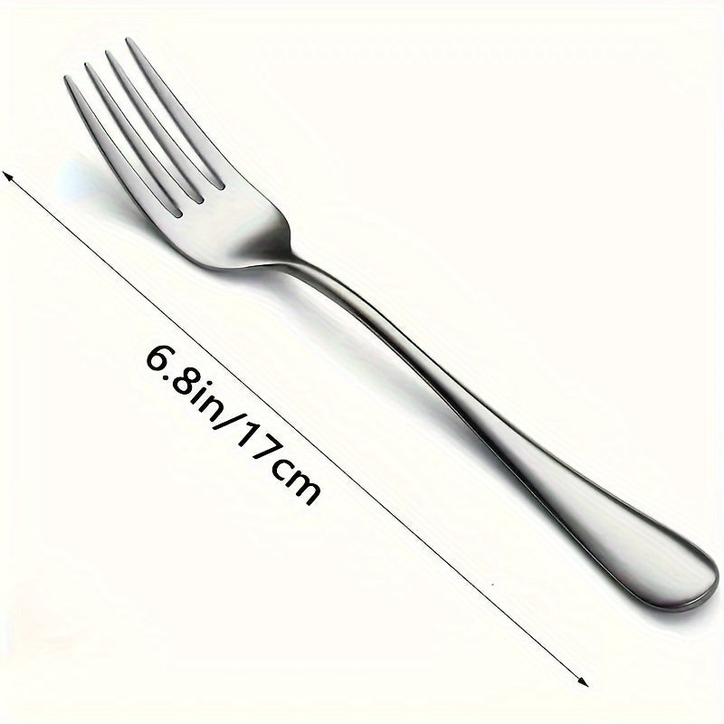 Stainless Steel Dinner Forks, Silver, 6-Piece Set – For Kitchen / Dining Room / Restaurant – Food Safe