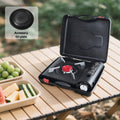 REDSUN F8 Outdoor Portable Butane Gas Stove 3.0kW – Ultra-Slim Design, Blue Flame Burner with Upgraded Ceramic Fire Cover, High Temperature Resistant, Overpressure Protection