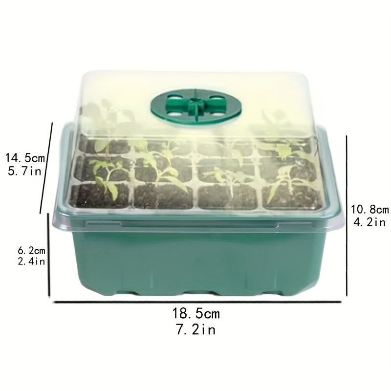 1/2/3/4/5-Pack Seedling Tray Kit with Grow Light – 12/24/36/48/60 Cells Tray with Adjustable Brightness & Humidity Control; Hydroponic Wheatgrass Seedling Starter Kit, Ideal for Grow Light Cultivation