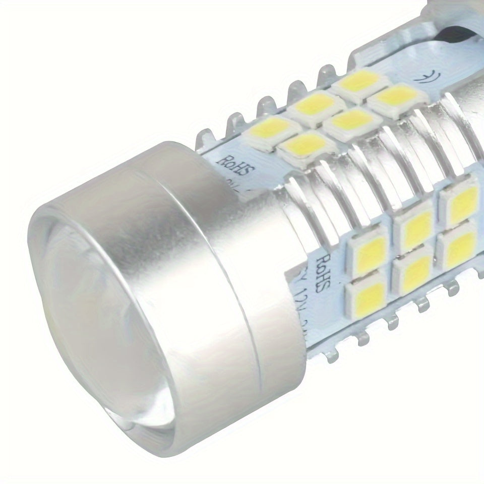 2 H7 LED Headlights, High/Low Beam 6000K White Car Fog Light Driving Light DRL, 21 SMD 2835 LED Chips, 21W 12 Inches, No Battery