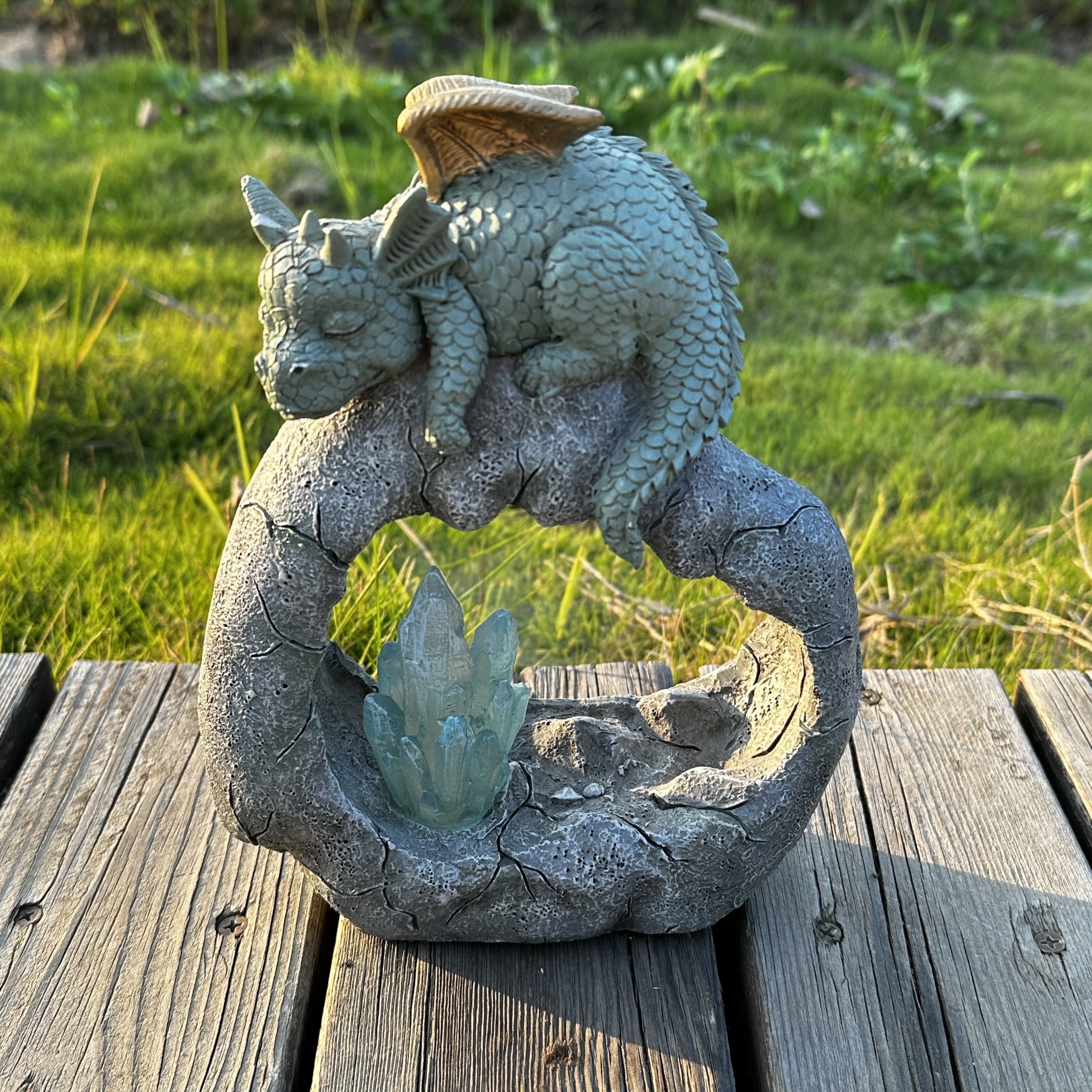 Garden Courtyard Outdoor Dinosaur Crystal Solar Light Lawn Decorative Ornament Statue Landscape Light