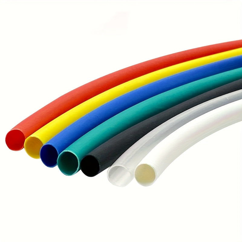 2:1 Shrink Ratio Heat Shrink Tubing Kit in Black, Red, Blue, Yellow, Green, White – Flame-Retardant Polyolefin Tubing for Wire Insulation & Electrical Connections. Each Color 1m (39.4 in) – Total 6m (236.22 in). Perfect for Cable Sleeve Installation