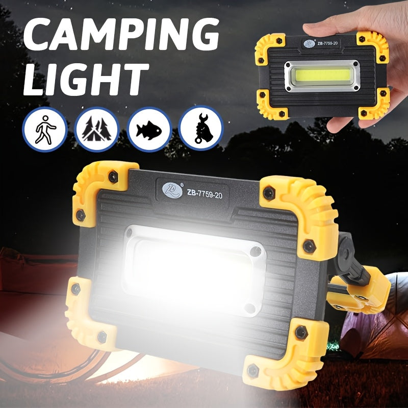 1 Rechargeable COB Handheld Light, Bright Flood Emergency Light, Ideal for Emergency, Exploration & Camping, 3 Lighting Modes Portable Lantern, Hands-Free Work Light with Hook Design